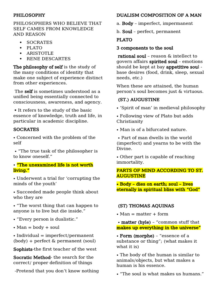 UTS NOTE REVIEWER | PDF | Soul | Socialization