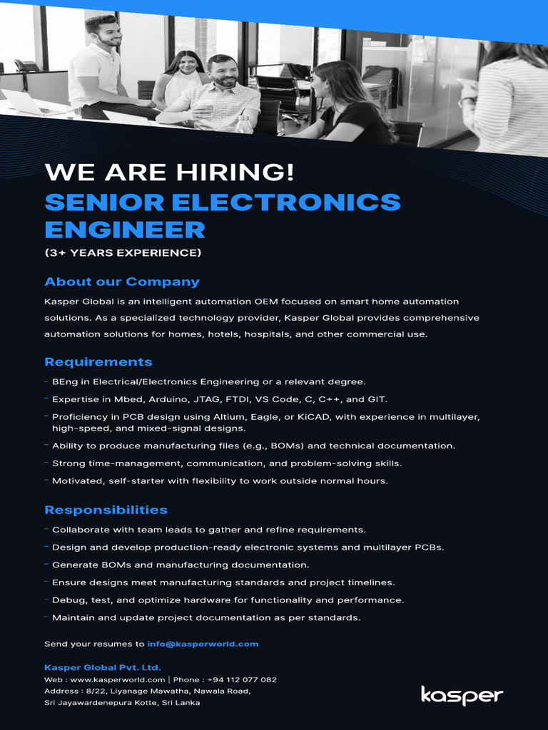 Sr. Electronic Engineer - Vacancy AD (Jan-2025) | PDF