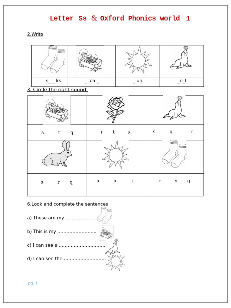Letter Ss Activities for Phonics Learning | PDF