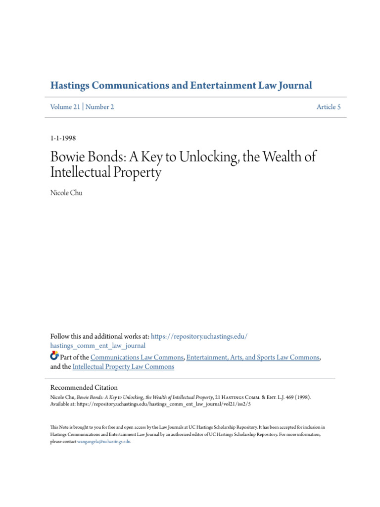 Bowie Bonds: Unlocking IP Wealth | PDF | Securitization | Security Interest
