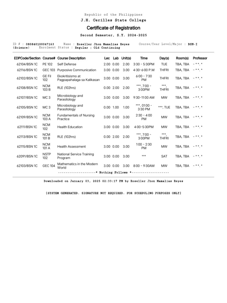 Electronic Enrolment System | PDF
