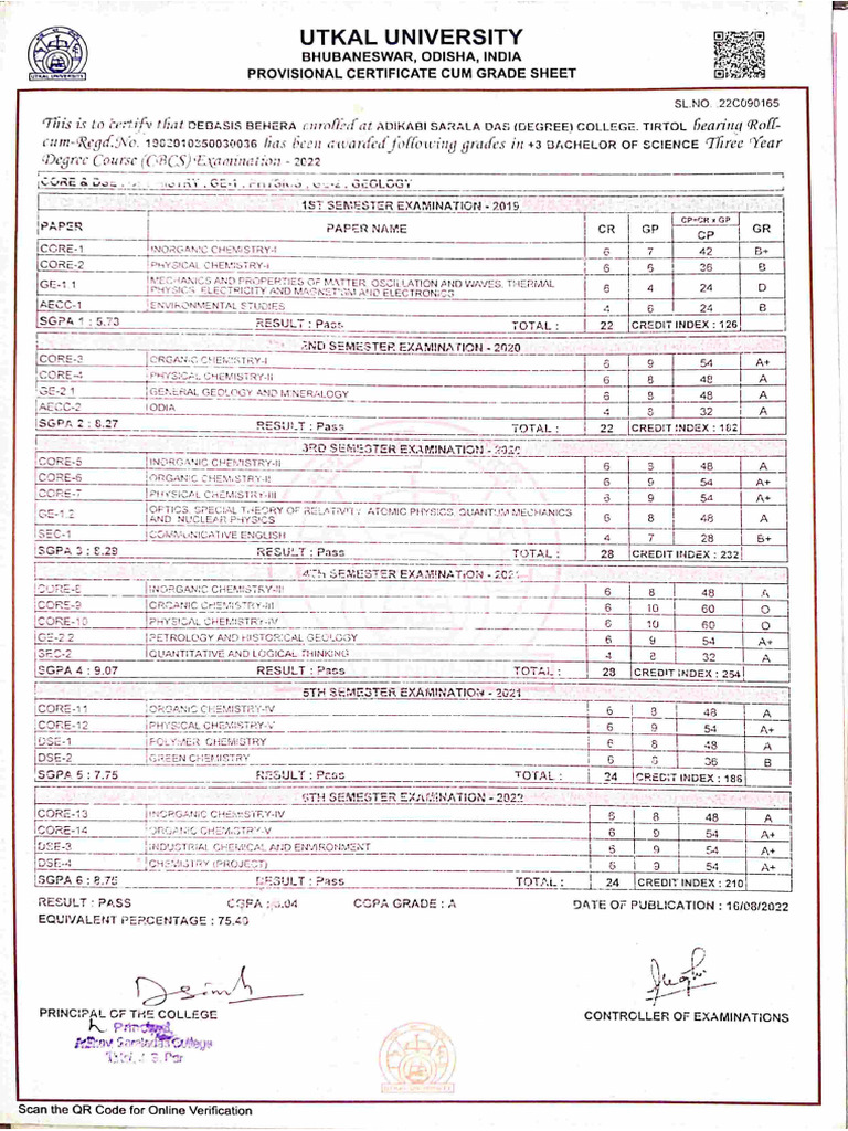 +3 Marksheet | PDF