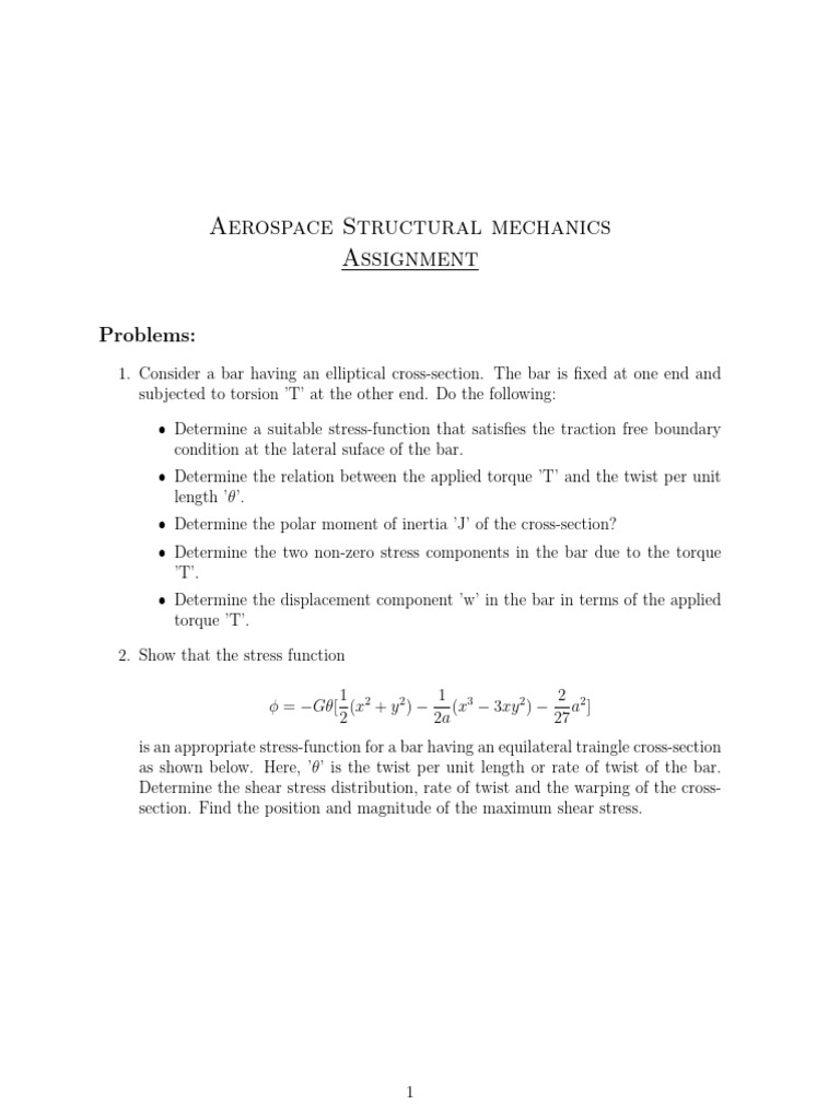 Aerospace Structural Mechanics Assignment | PDF