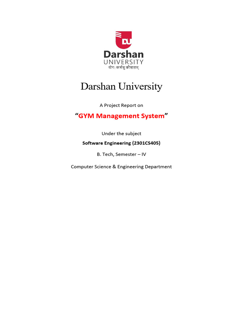 Gym Management System Project Report | PDF | Computing | Information ...