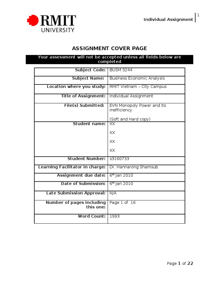 Uq assignment cover sheet hass picture