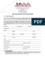 JAAA 2012 Scholarship Application Form