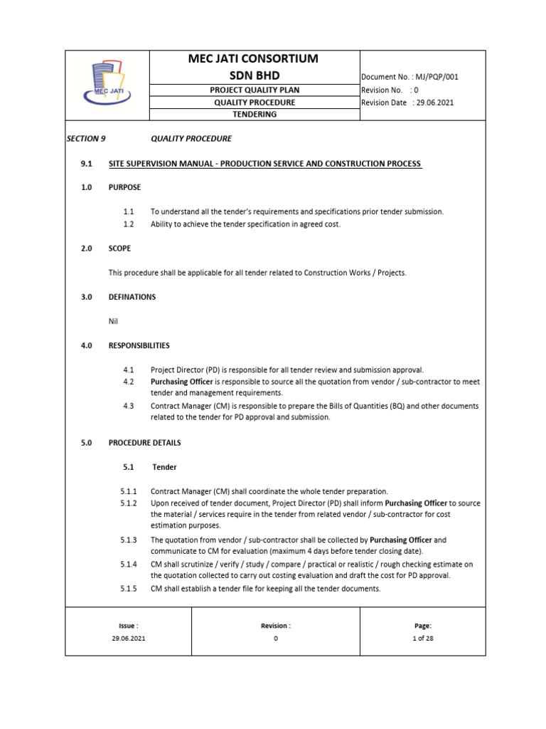 Section 9 (Rev.1) 9.1 | PDF | Specification (Technical Standard) | Business