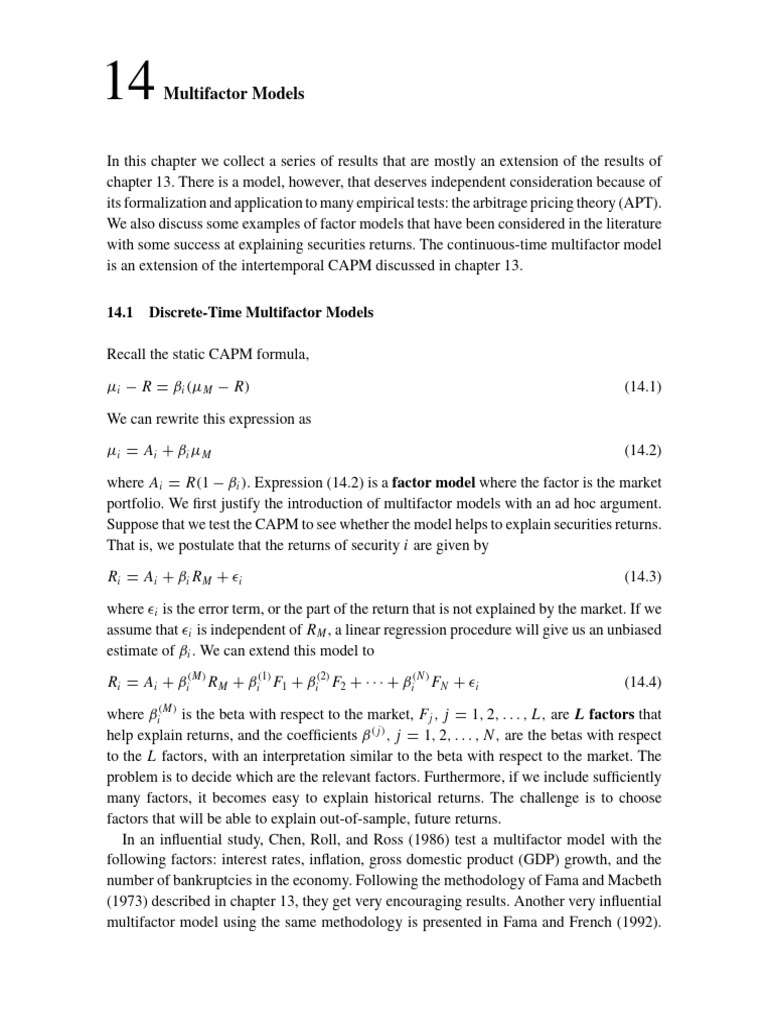 Multifactor Models Explained | PDF | Capital Asset Pricing Model ...