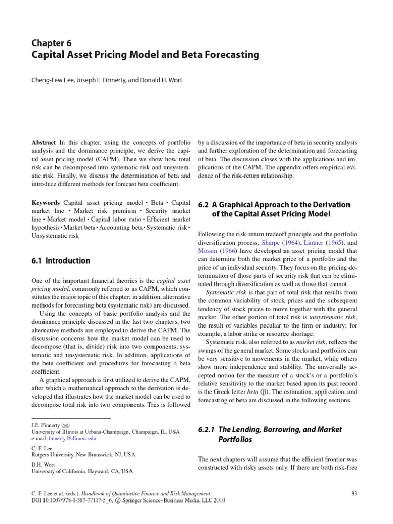 CAPM and Beta Forecasting Guide | PDF | Capital Asset Pricing Model ...