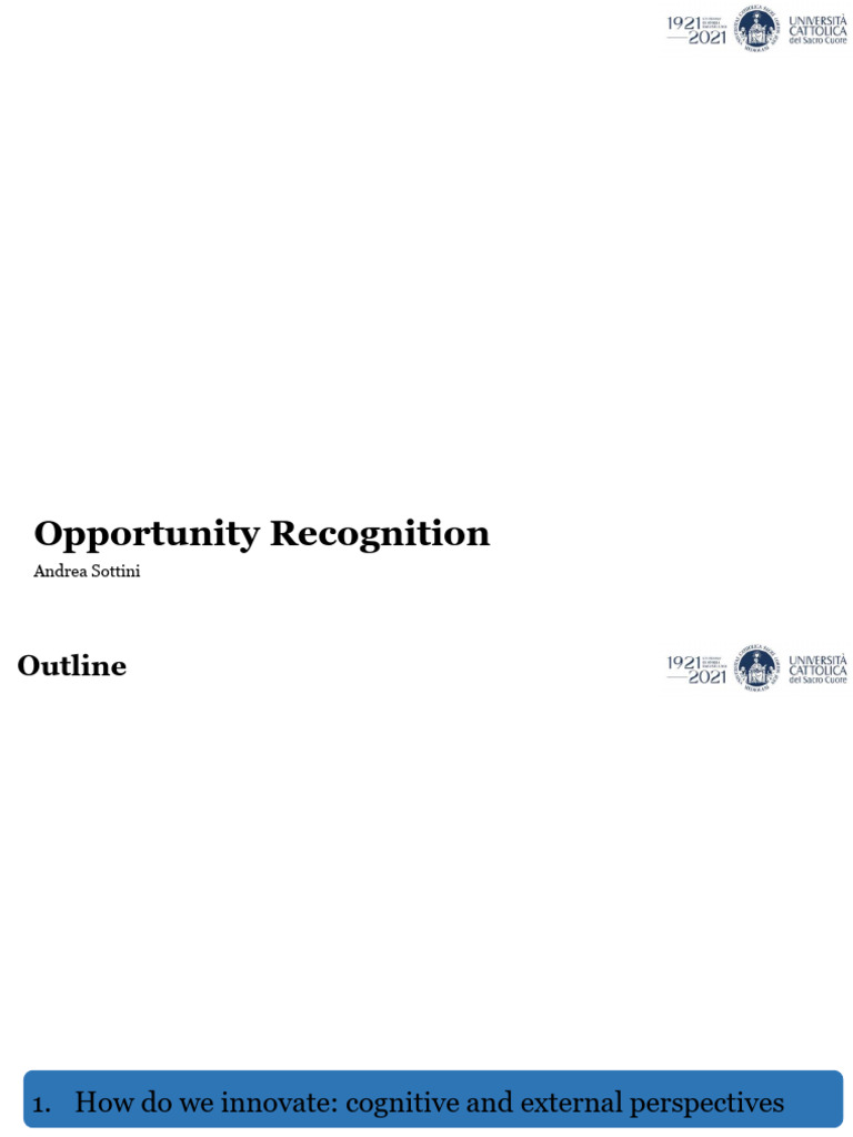 Recognizing Business Opportunities | PDF | Business Model | Cognition