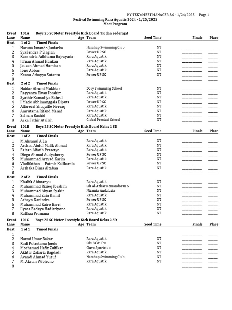 Meet Program Rara Swimmig Festival - 2401v2 | PDF | Individual Sports ...