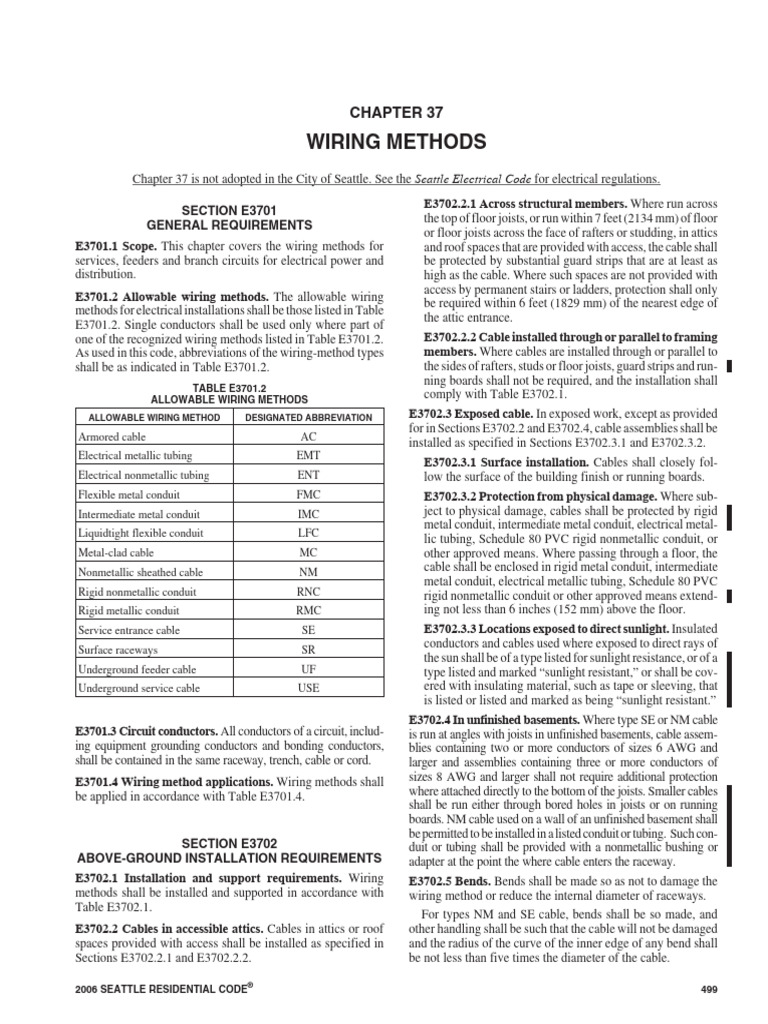 Seattle Electrical Wiring Methods Guide | PDF | Electrical Wiring ...