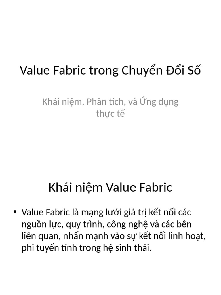Value Fabric Presentation | PDF