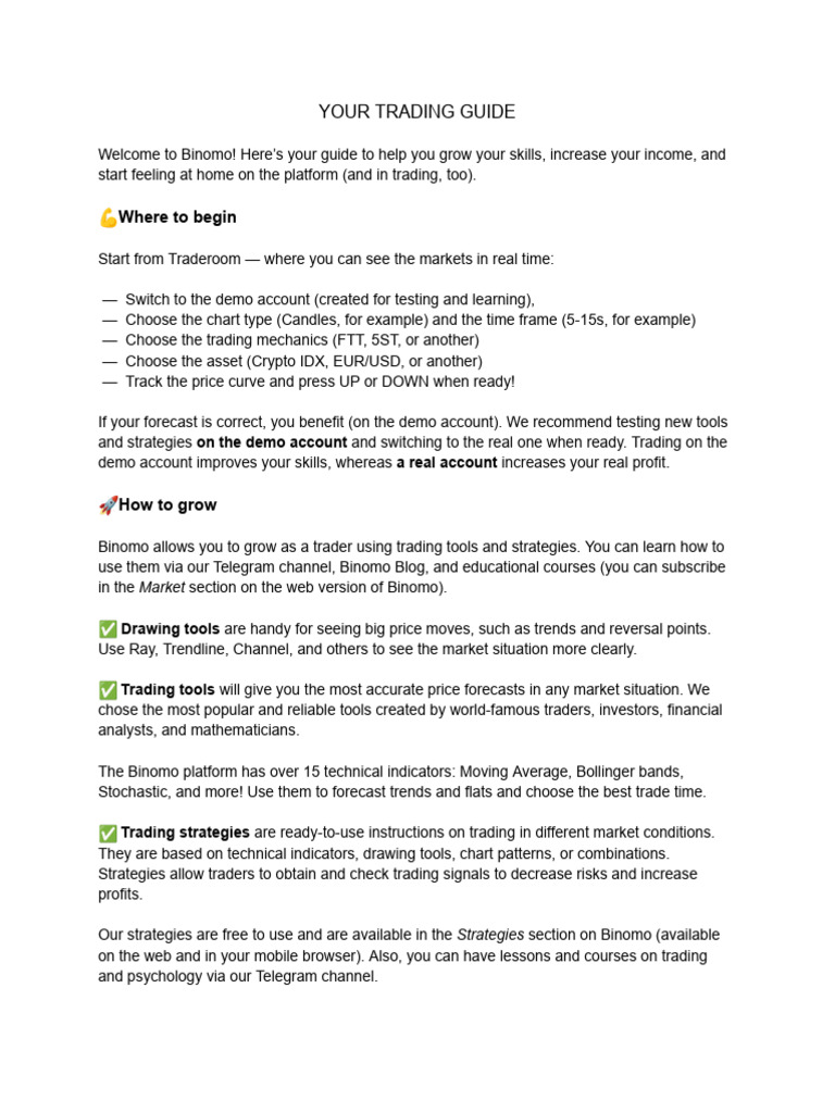 Binomo Trading Strategies Guide | PDF