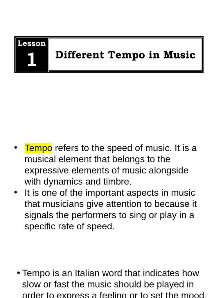 Music6 Q4 - Tempo | PDF