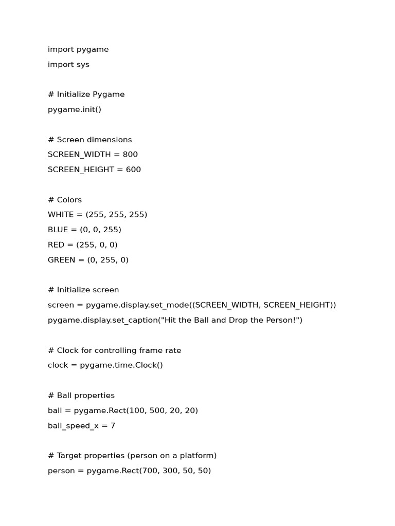 Pygame Ball Drop Game Code | PDF