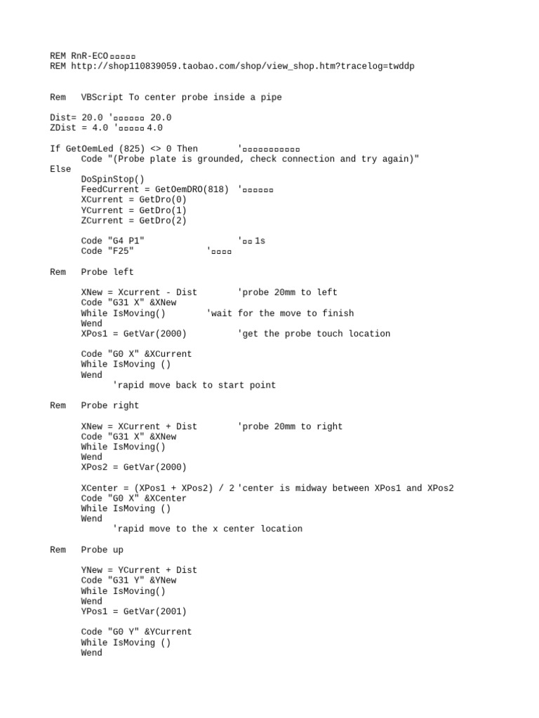 VBScript for Pipe Probe Centering | PDF