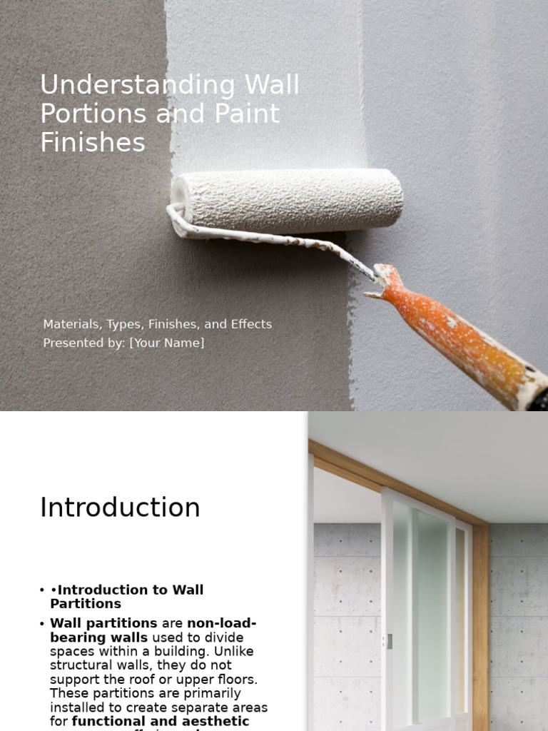 Wall Partitions and Paint Finishes Guide | PDF | Wall | Paint