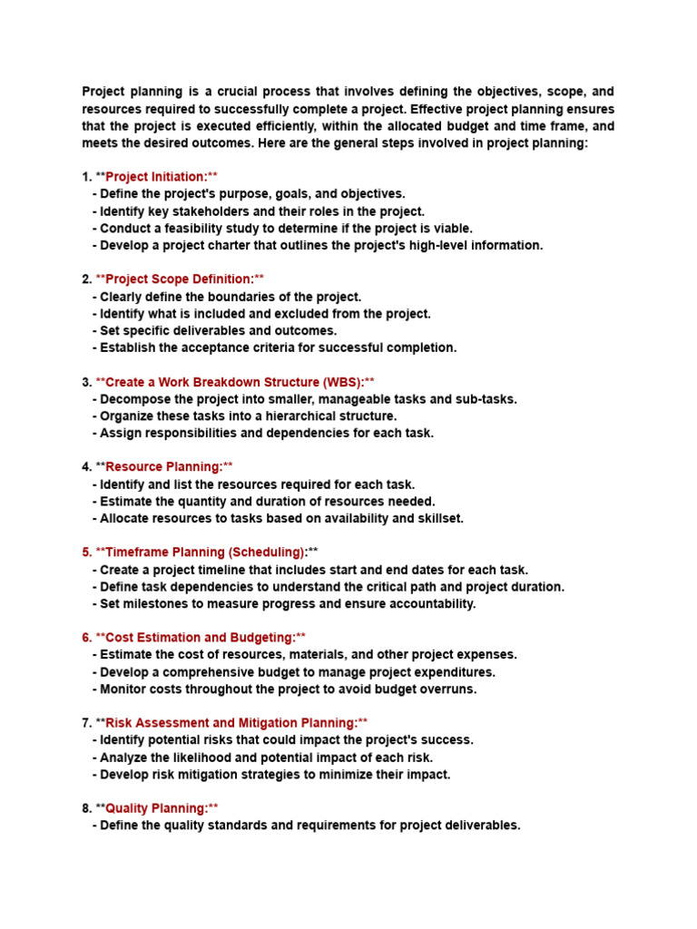 Project planning | PDF | Business