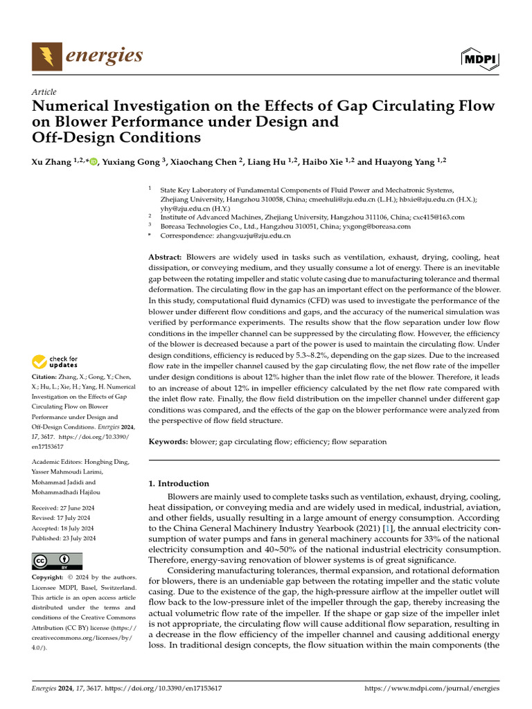 Numerical Investigation On The Effects of Gap Circulating Flow | PDF ...