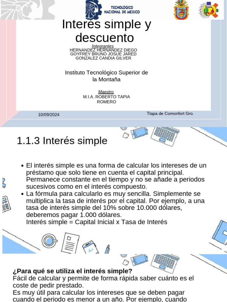 Matemáticas Financieras U1 | PDF | Interés | Tasas de interés