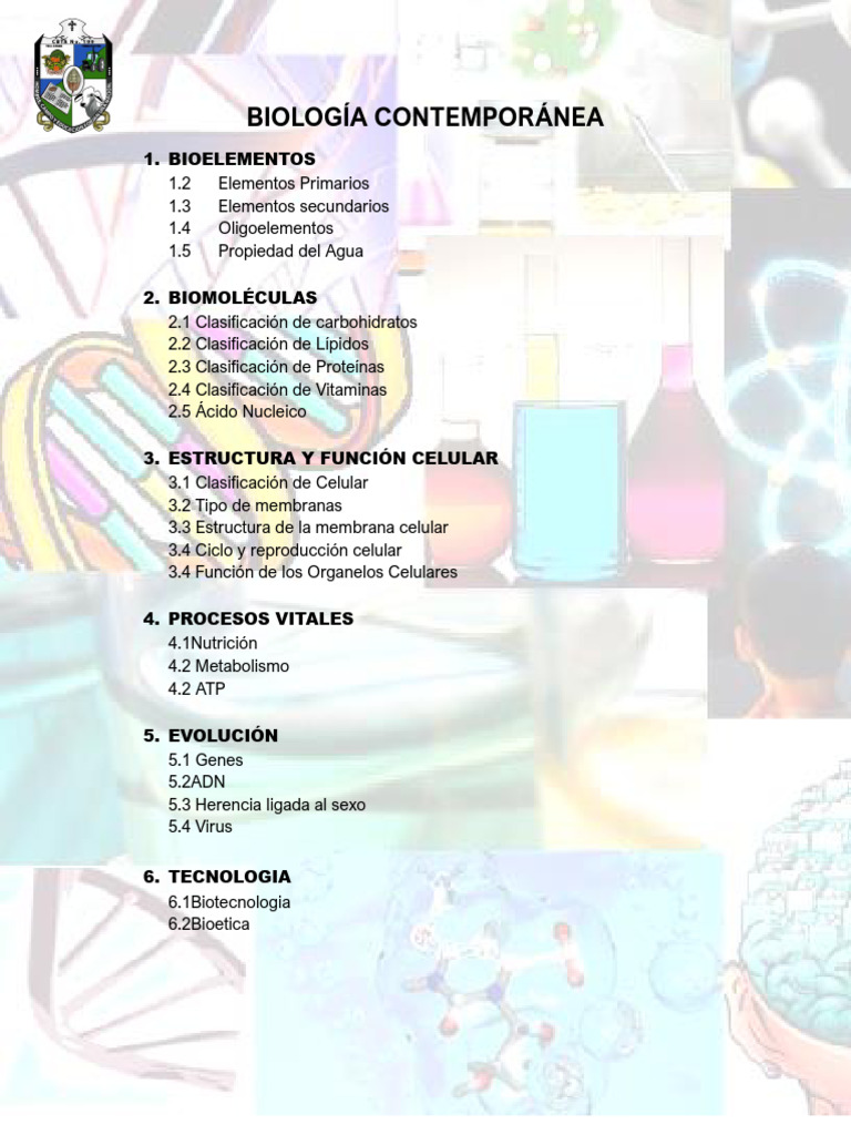 BIOLOGÍA CONTEMPORÁNEA Temario | PDF
