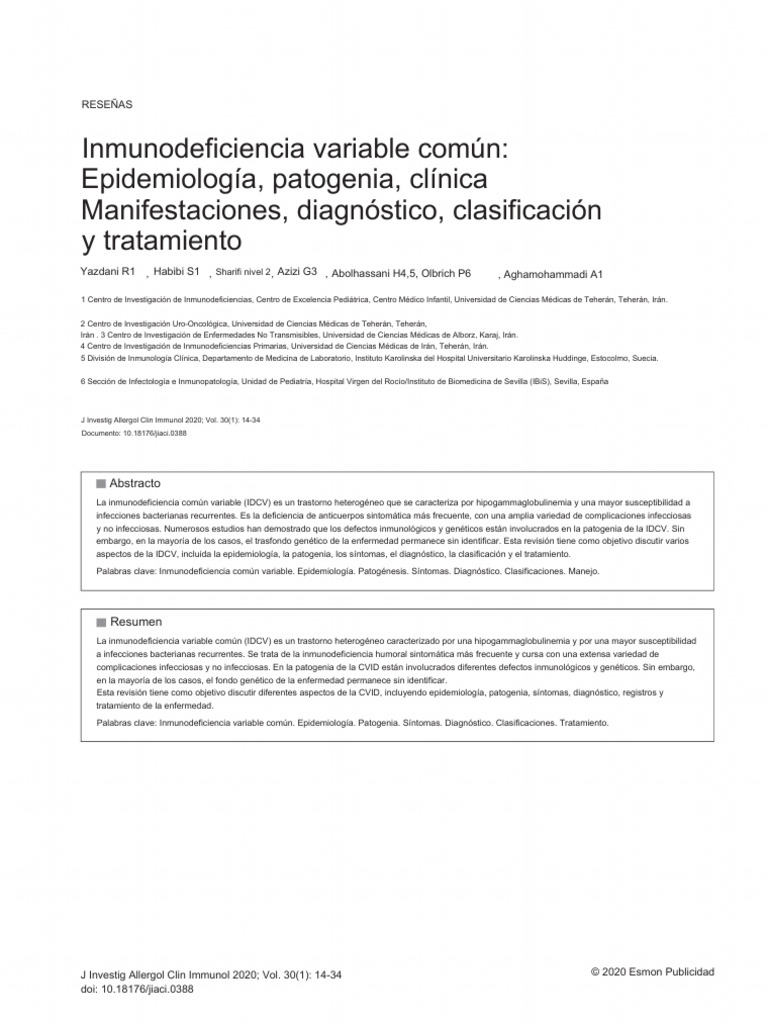 Common Variable Immunodeficiency (1) | PDF | Célula B | Célula T