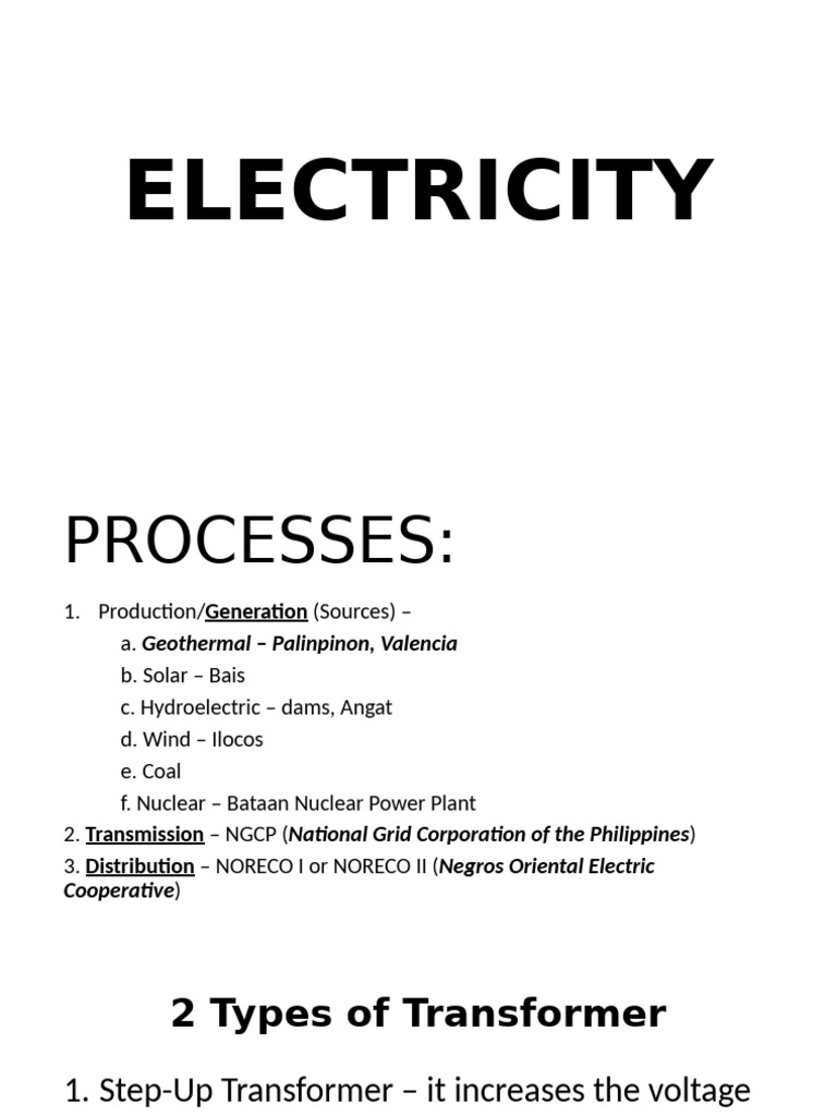 ELECTRICITY Generation Transmission and Distribution | PDF