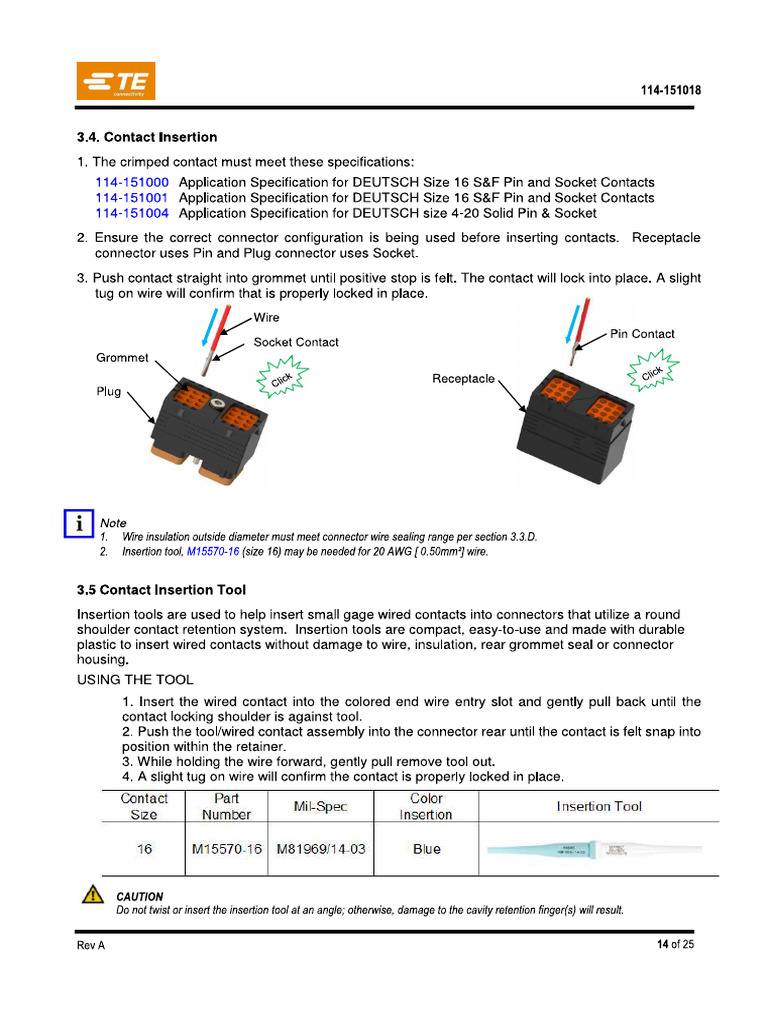 C05 - Connector DRC18-40SAE Insertion and Removal Instruction | PDF