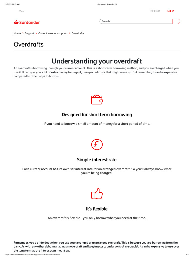 Understanding Santander Overdrafts | PDF | Overdraft | Transaction Account