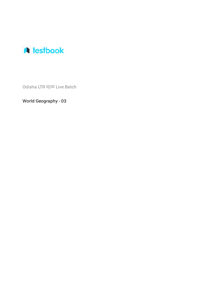 World Geography - 03 - Notes | PDF
