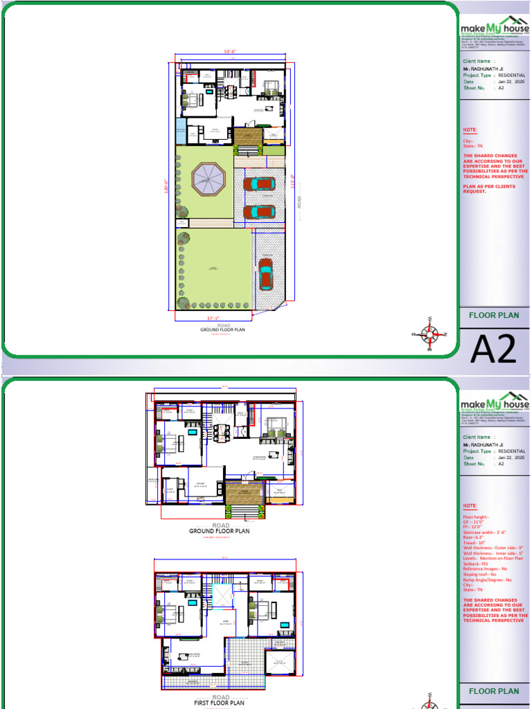 Residential Ground and First Floor Plan | PDF | Room | Interior Design