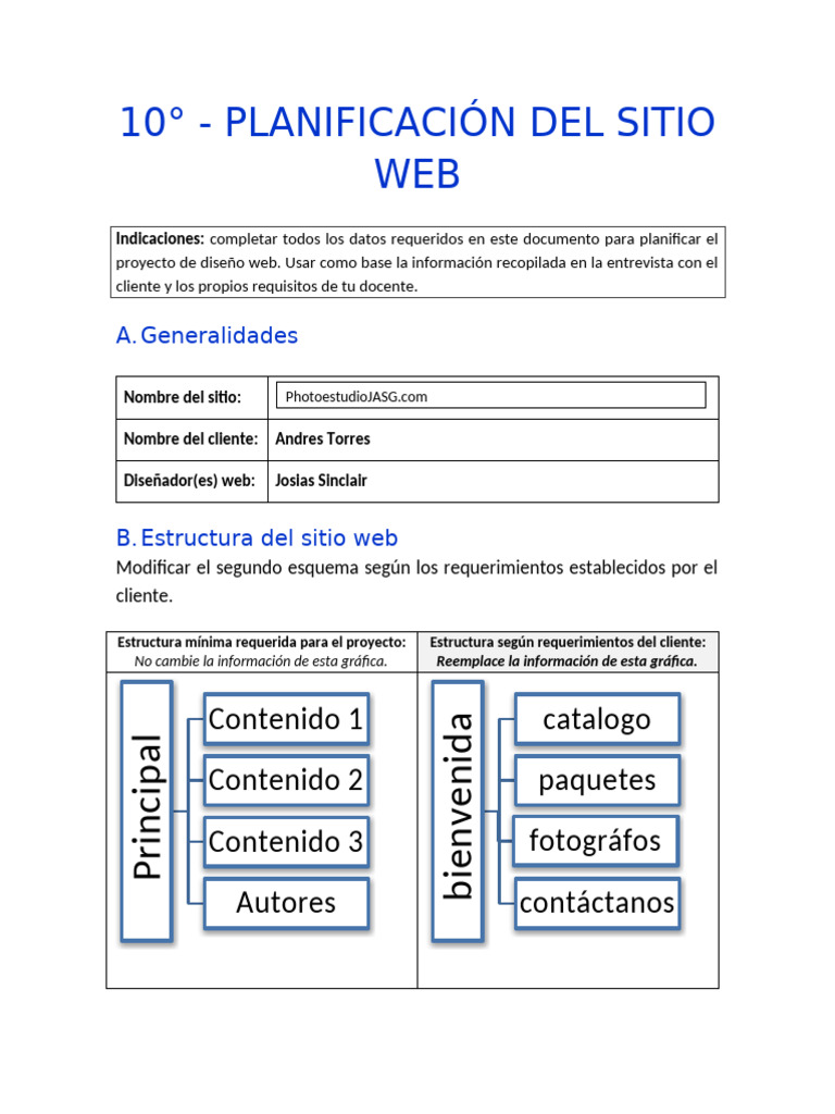 Planificación de Sitio Web Fotográfico | PDF | Red mundial | Internet y web