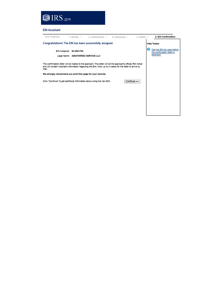 EIN Assignment Confirmation Guide | PDF