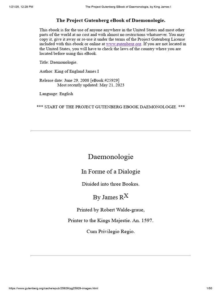 Daemonologie by King James I eBook | PDF | Samuel | Religious Belief ...