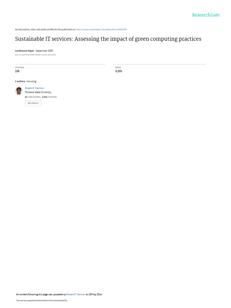 Sustainable IT Services and Green Computing | PDF | Cloud Computing ...