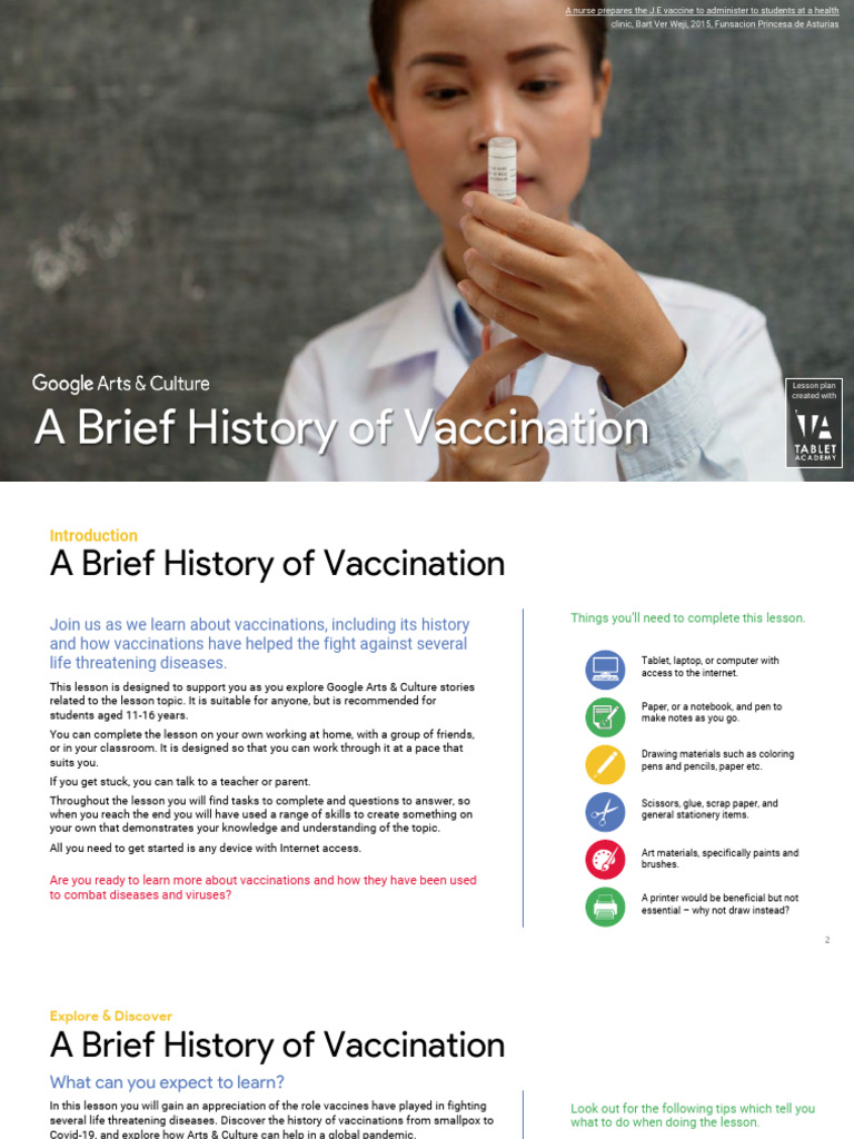 History of Vaccination Lesson Plan | PDF | Vaccines | Louis Pasteur