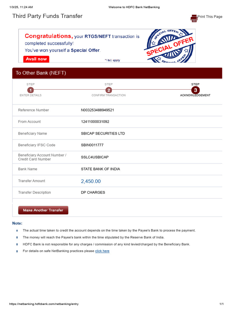 Third Party Funds Transfer Guide | PDF