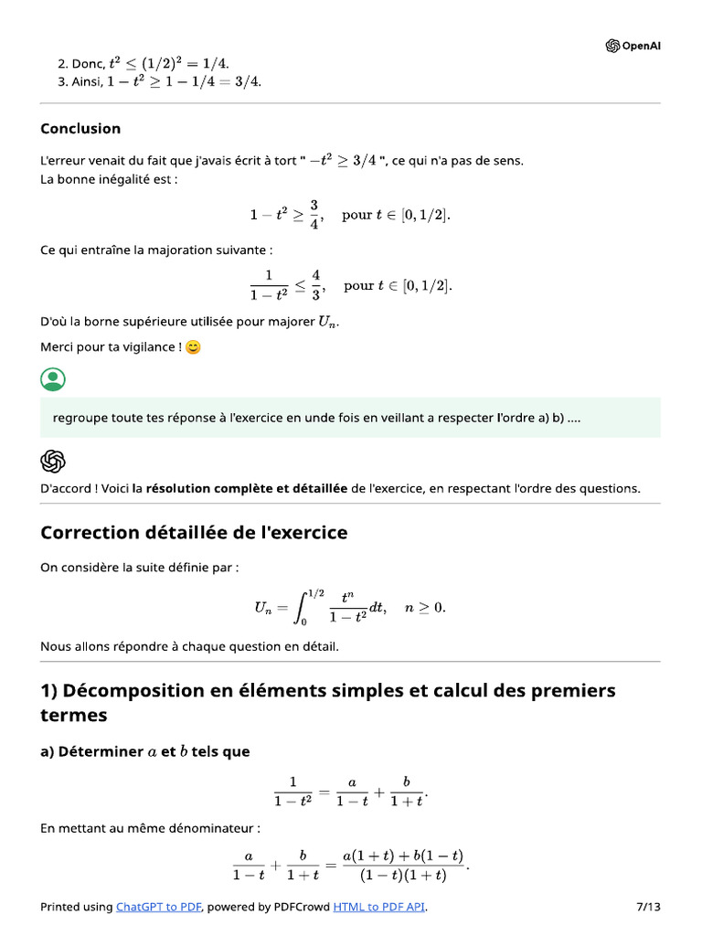 Correction Détaillée de L - Exercice | PDF