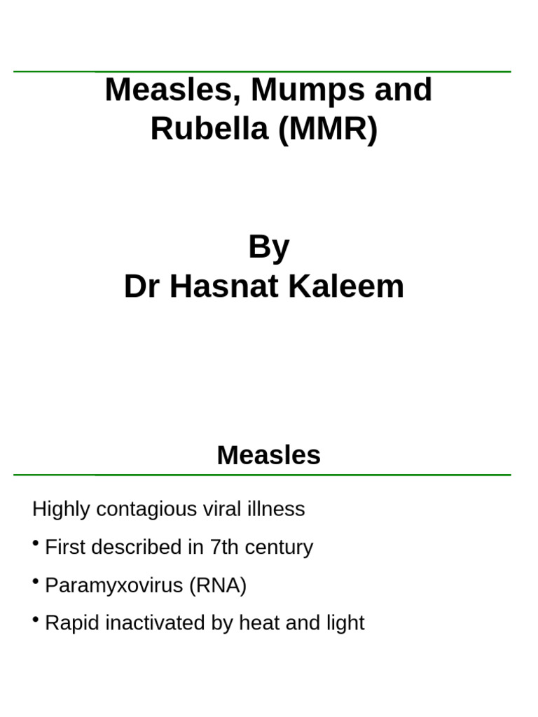 MMR Vaccine Overview and Insights | PDF | Measles | Virus