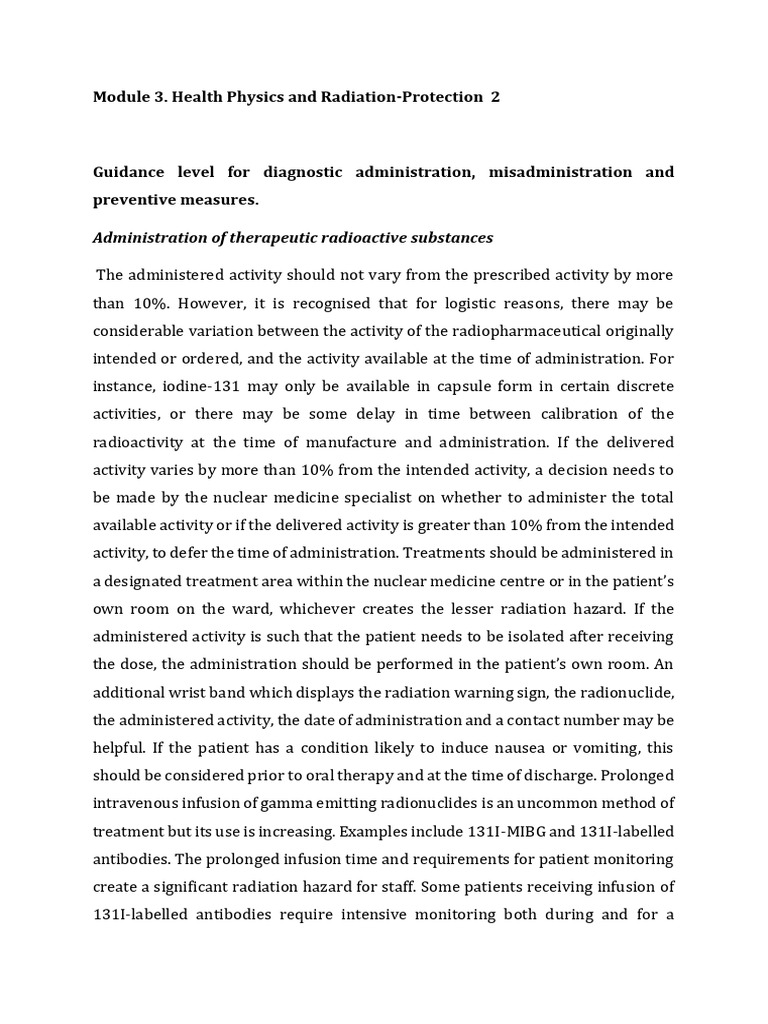 Radiation Safety in Nuclear Medicine | PDF | Nuclear Medicine ...