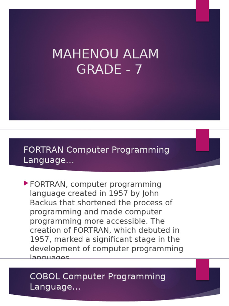 Overview of Early Programming Languages | PDF