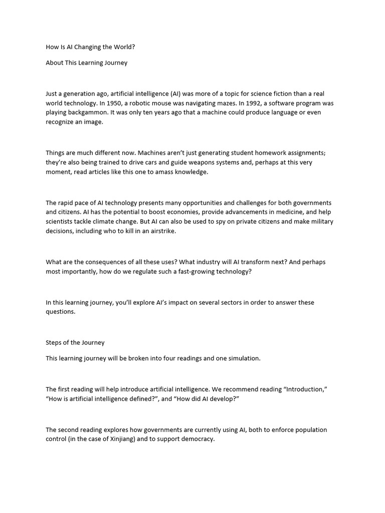 Ai S Global Impact Opportunities And Risks Pdf Artificial