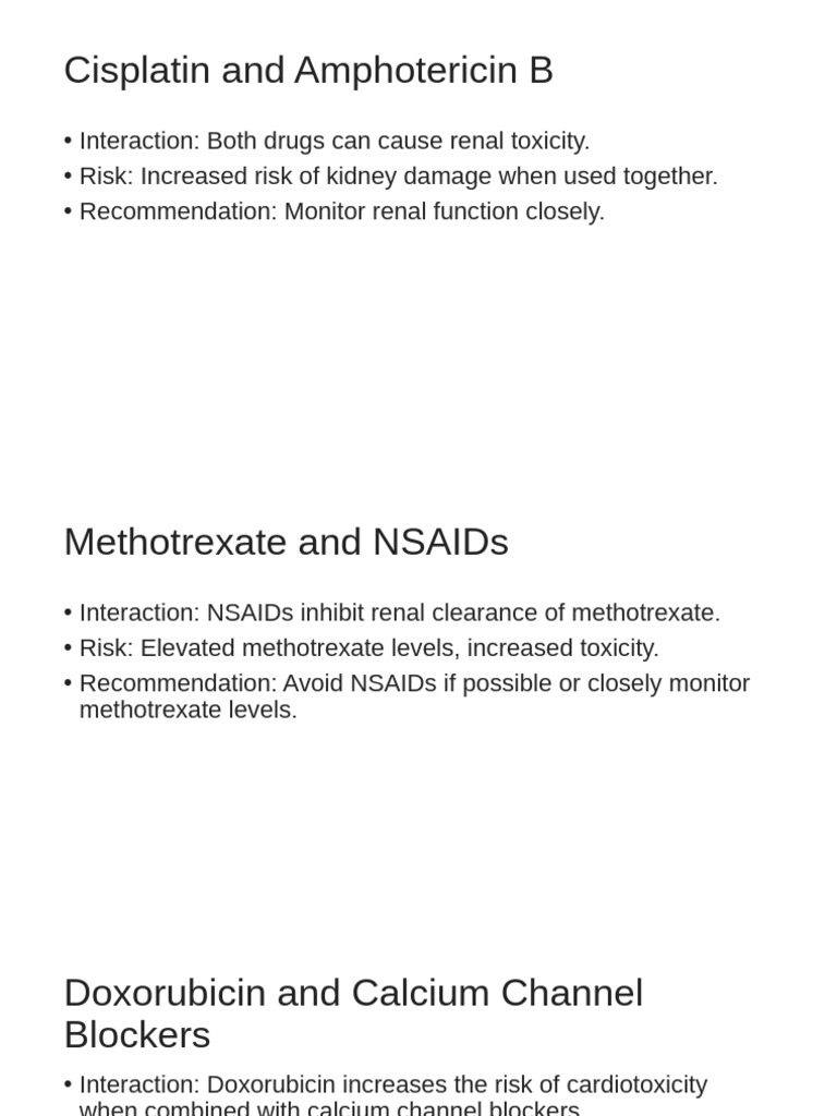 Drug Interaction Risks & Recommendations | PDF