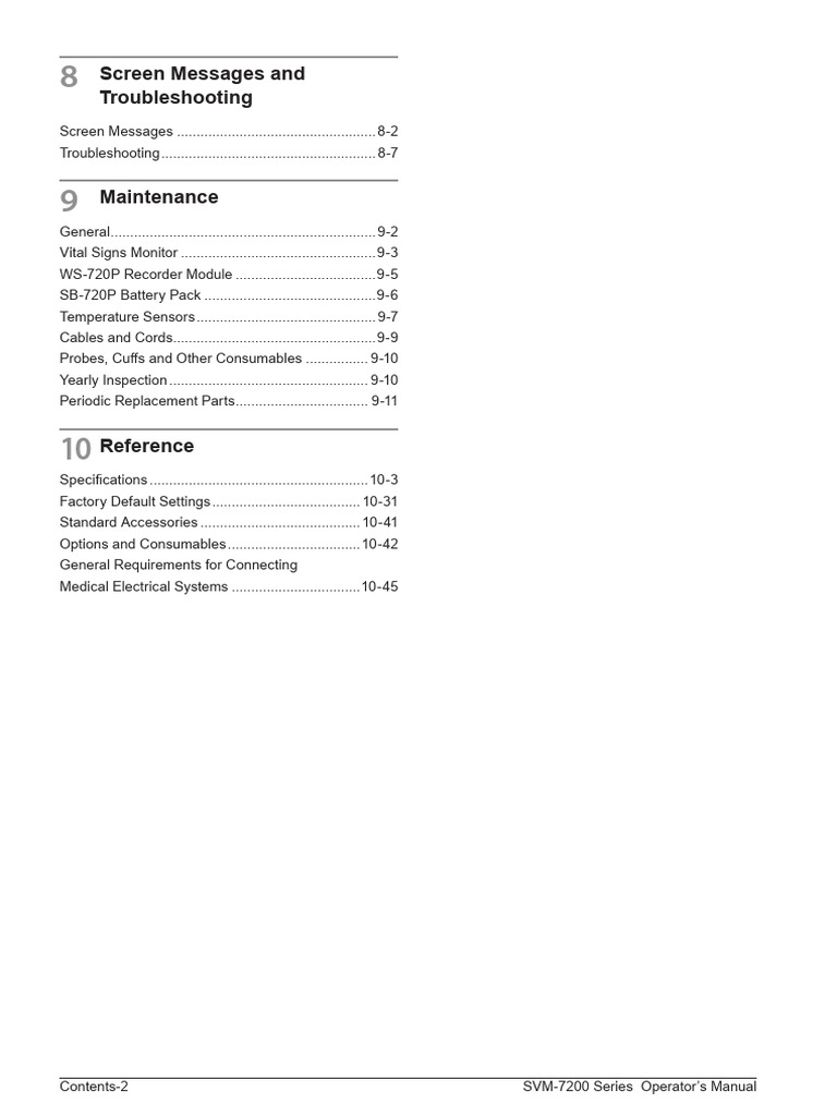 Screen Messages And Troubleshooting Probes Cuffs And Other