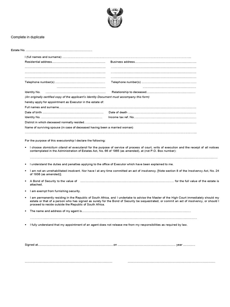 Executor Trust Acceptance Form | PDF | Government | Justice