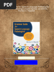 Complete Download Grammar Guide for Speech Language Pathologists Steps to Analyzing Complex Syntax 1st Edition Marilyn A. Nippold PDF All Chapters