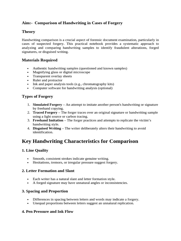 Forensic Handwriting Analysis Guide | PDF | Forensic Science ...