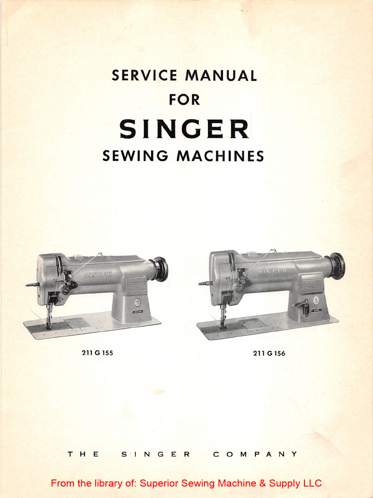Singer 211G155/156 Service Manual | PDF | Sewing Machine | Belt ...