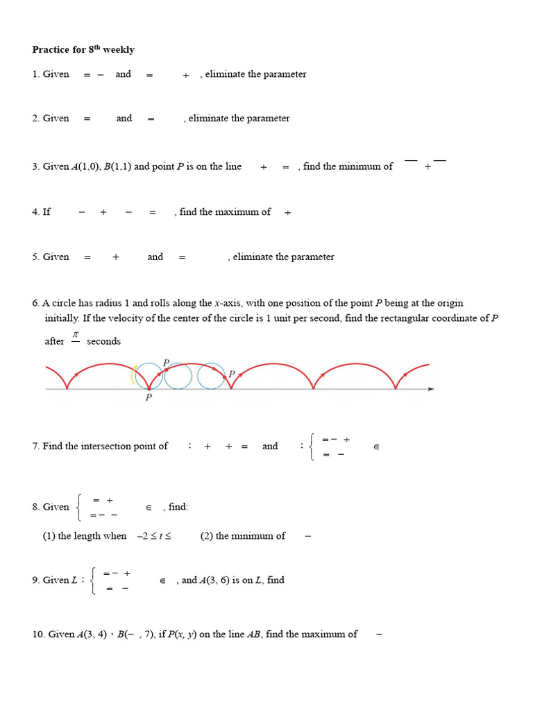 8th Weekly Math Practice Problems | PDF